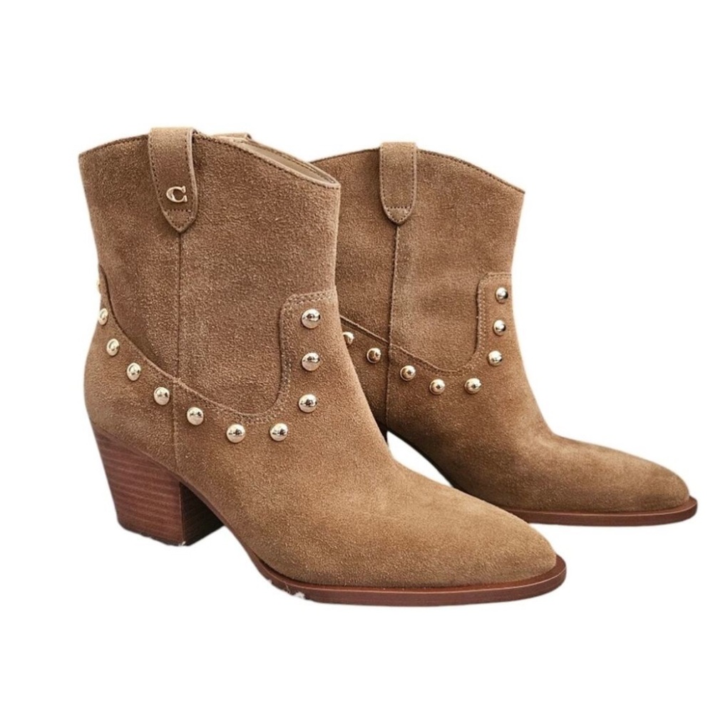 Coach Women's Tan Suede Bootie